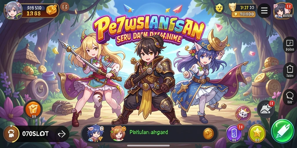 Tampilan gameplay menarik dari 070SLOT dengan karakter anime.