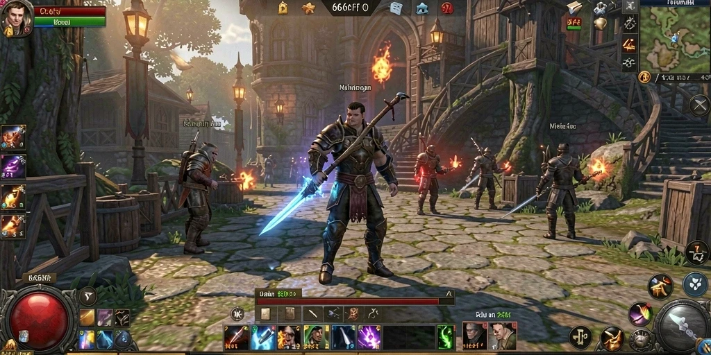 Tampilan gameplay seru dalam dunia MMORPG yang luas.