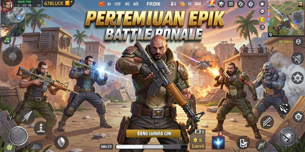 Gameplay seru di arena 678LUCK dengan pertarungan Battle Royale.