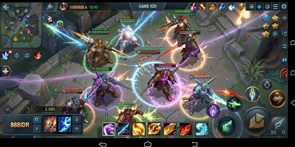 <img src='screenshot_888idr.png' alt='Screenshot gameplay seru dari 888IDR yang menampilkan aksi MOBA.' />