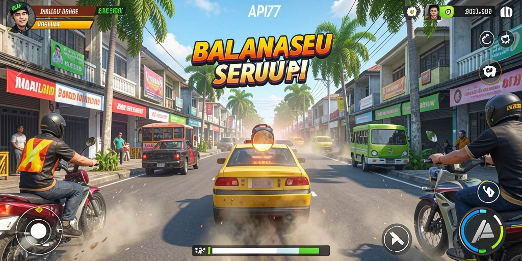 Tampilan gameplay seru dalam balapan nyata.