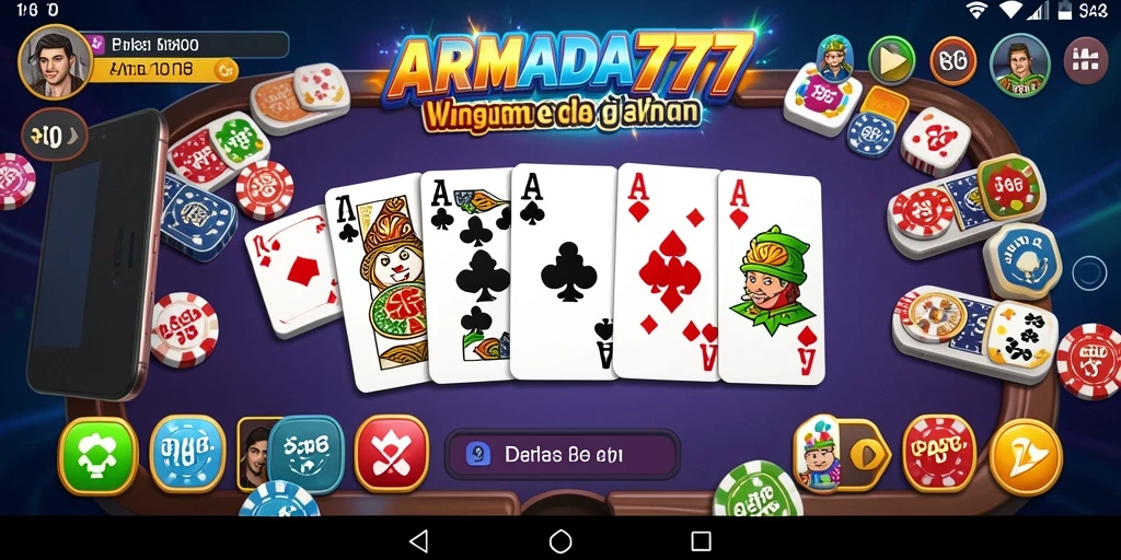 Tampilan utama gameplay Domino dalam ARMADA777 yang menarik.