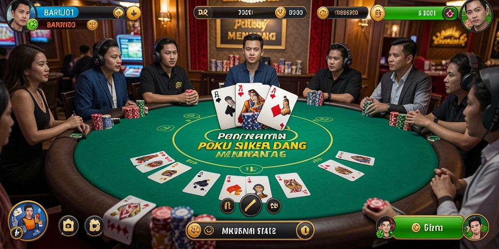 Tampilan gameplay seru dan menantang dari BARU01 yang membuat poker lebih menarik.