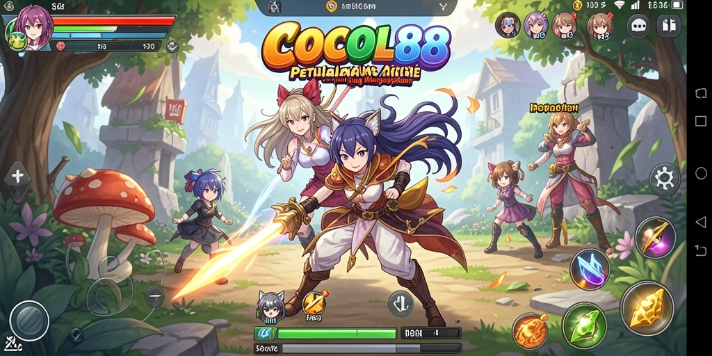 Tampilan gameplay menakjubkan dari COCOL88 dengan karakter Anime.