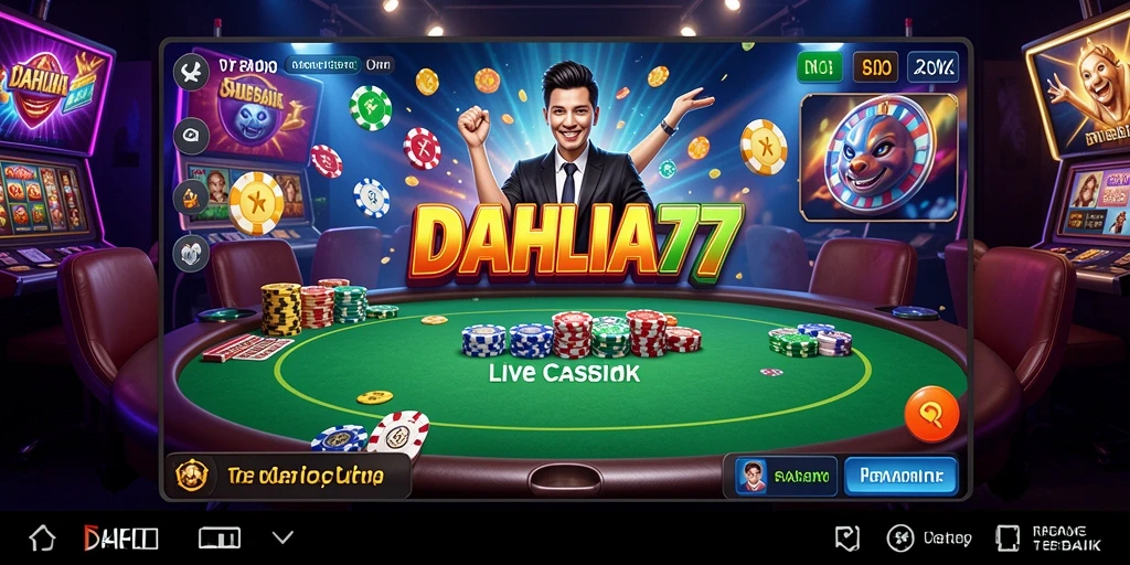 Tampilan menarik gameplay Live Casino DAHLIA77 dengan dealer profesional.