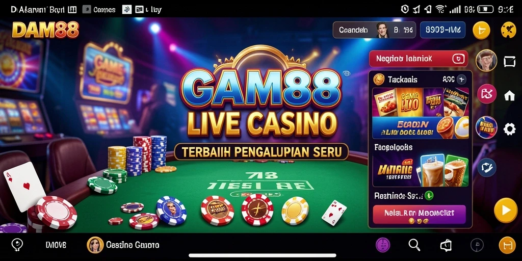 Tampilan gameplay Live Casino yang seru dan interaktif di DAM88.