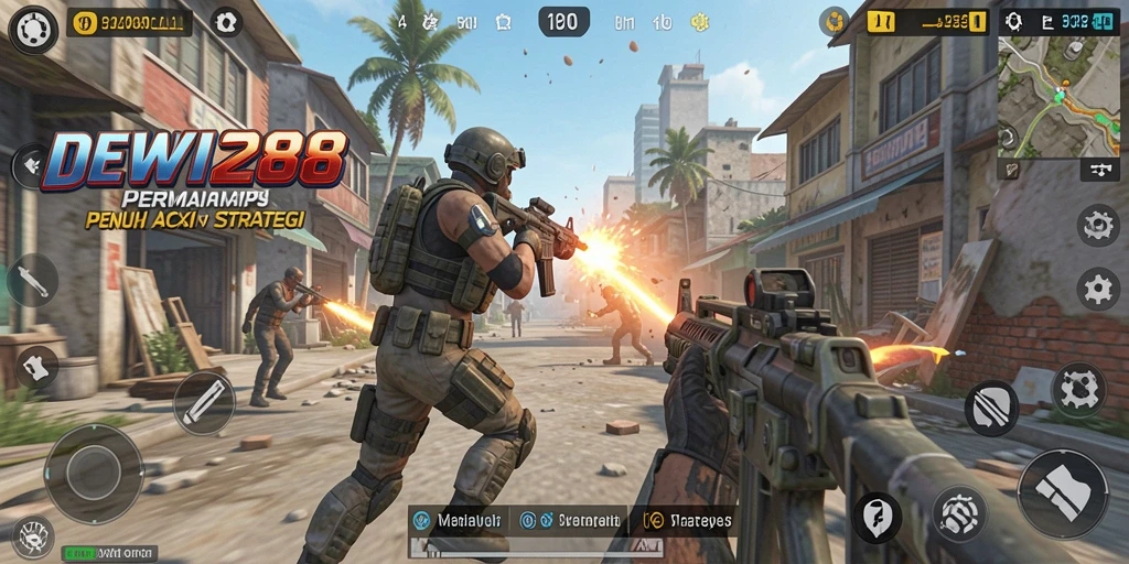Gameplay seru dalam pertempuran TPS DEWI288.