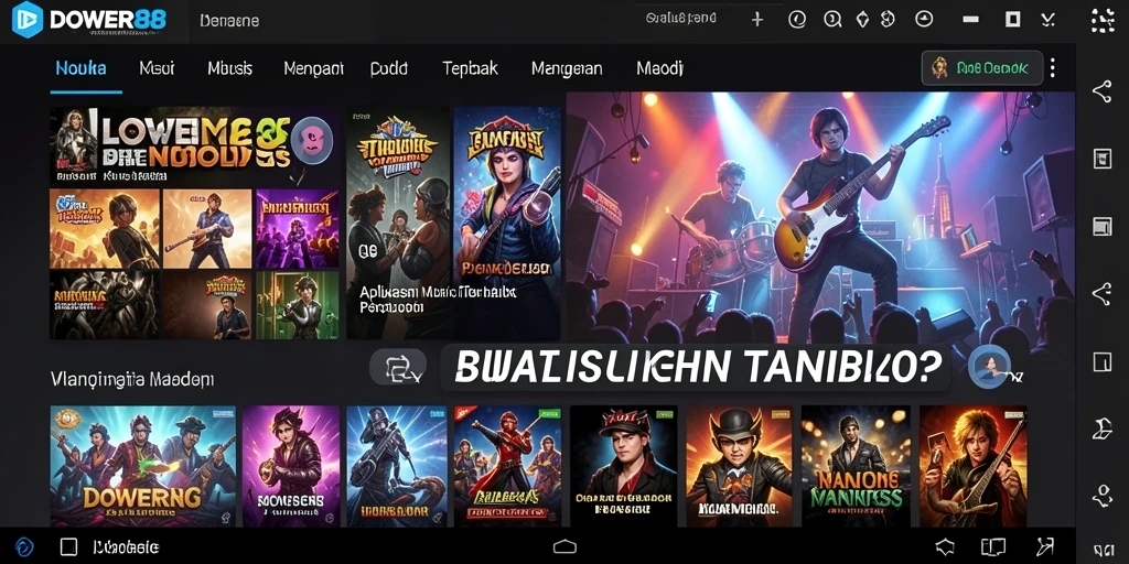 Screenshot DOWER88 menampilkan antarmuka pengguna yang menarik dan fitur musik interaktif.