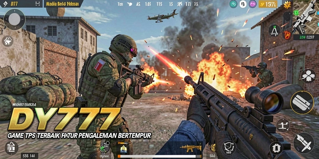 Gameplay DY777 yang menarik dan penuh aksi dalam pertempuran TPS.