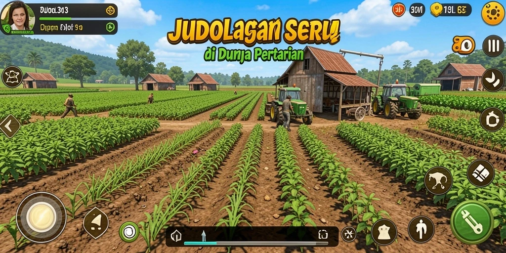 Tampilan gameplay JUDOL303 dengan aktivitas bertani yang seru.