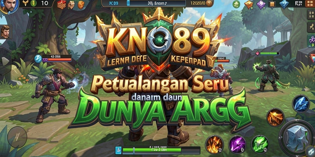 Screenshot gameplay KNO89 menampilkan pertarungan yang menegangkan dan grafis yang cerah.