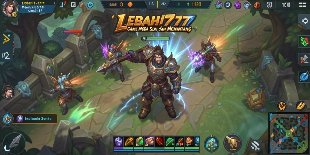 Gameplay seru di LEBAH777 dengan strategi tim dalam pertarungan MOBA.