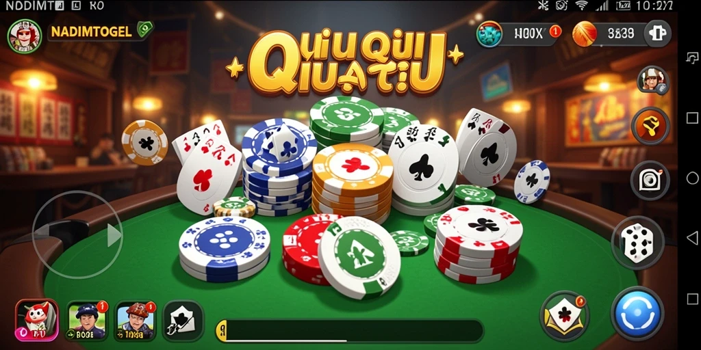 Tangkapan layar menampilkan gameplay QiuQiu yang menegangkan.