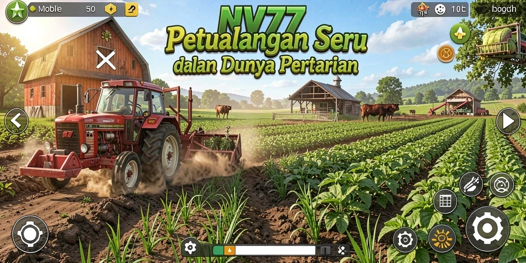Tampilan gameplay NV77 yang seru dan menarik dalam bertani.