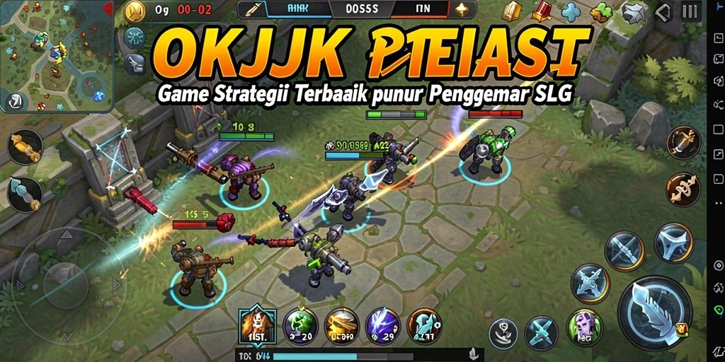 Screenshot gameplay menampilkan pertempuran epik dalam OKJK.