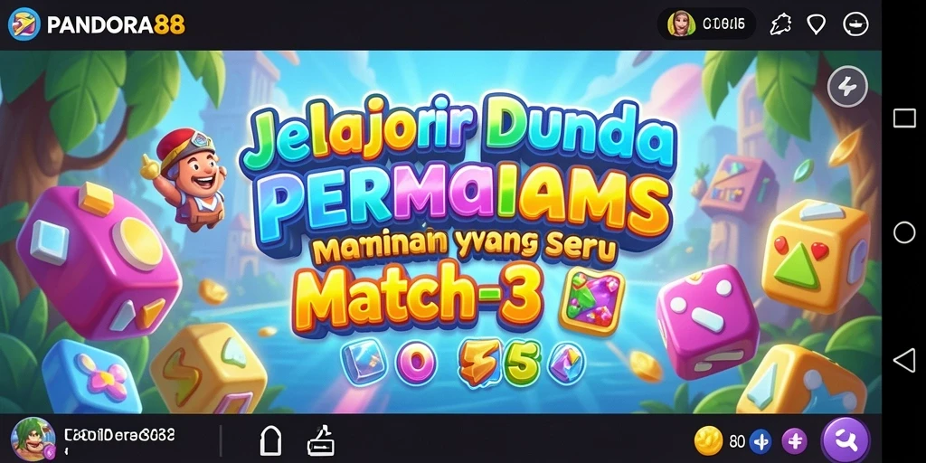 Tangkapan layar gameplay PANDORA88 menampilkan kombinasi seru di level Match-3.