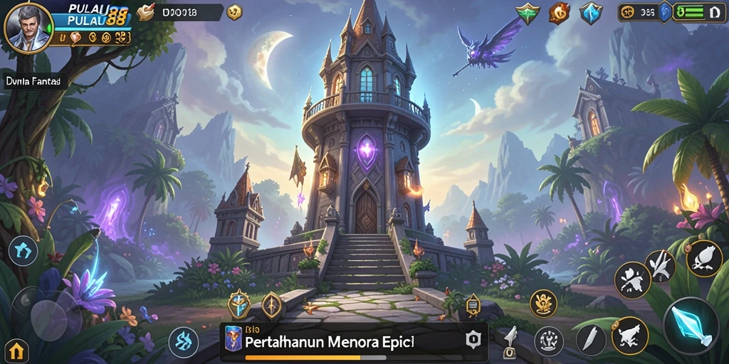Screenshot gameplay PULAU88 menampilkan aksi seru Tower Defense.