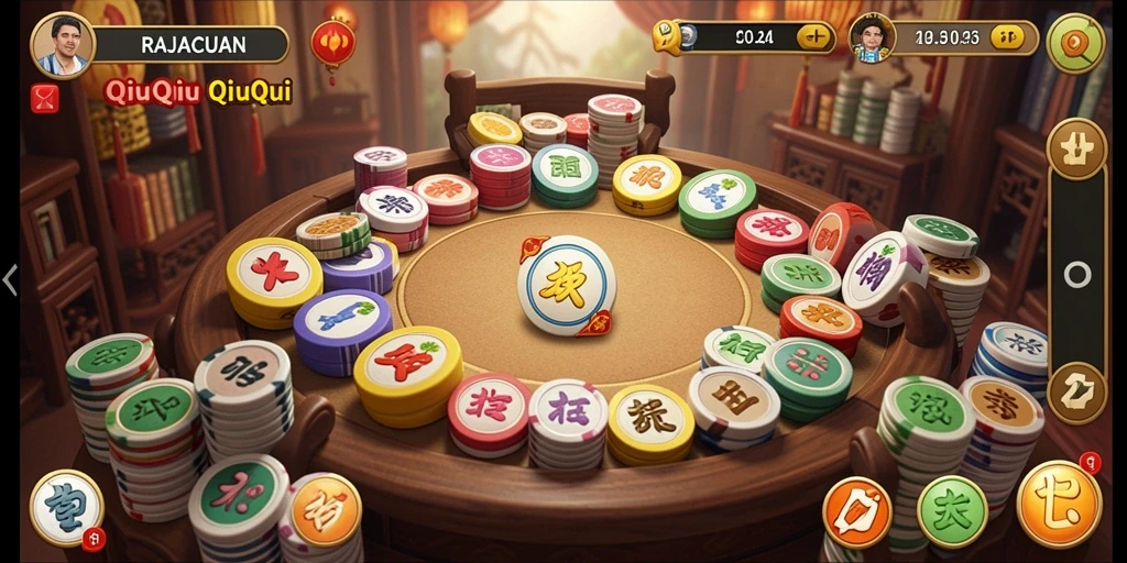 Tampilan gameplay QiuQiu yang menarik dan seru di RAJACUAN.