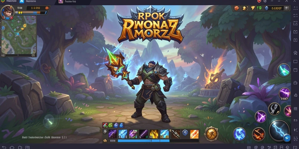 Tampilan gameplay dinamis di dunia fantasi RPOK.