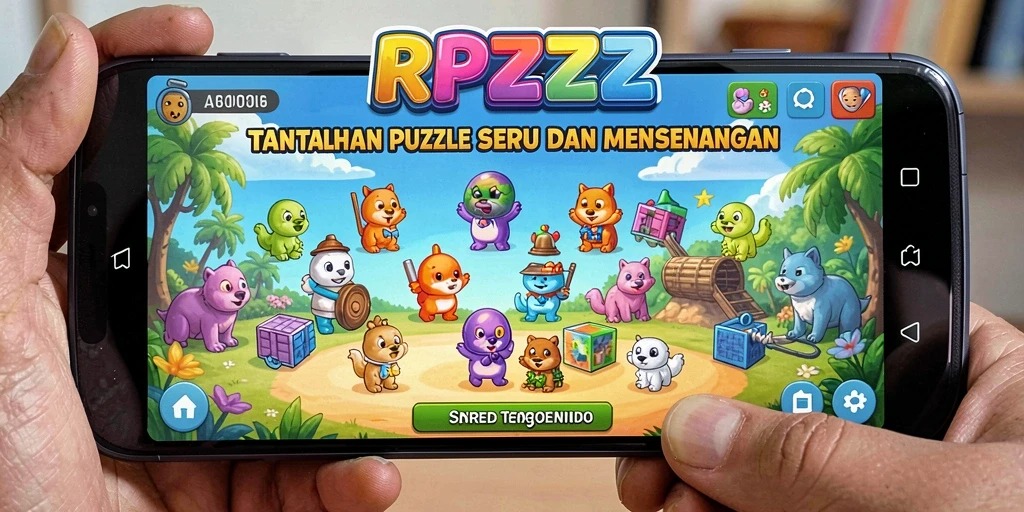 Tangkapan layar RPZZZ menampilkan gameplay seru dengan berbagai tantangan puzzle.