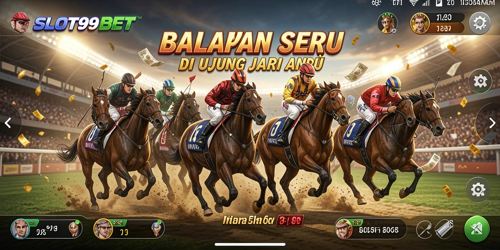 Gameplay seru dalam SLOT99BET menampilkan balapan penuh adrenalin.