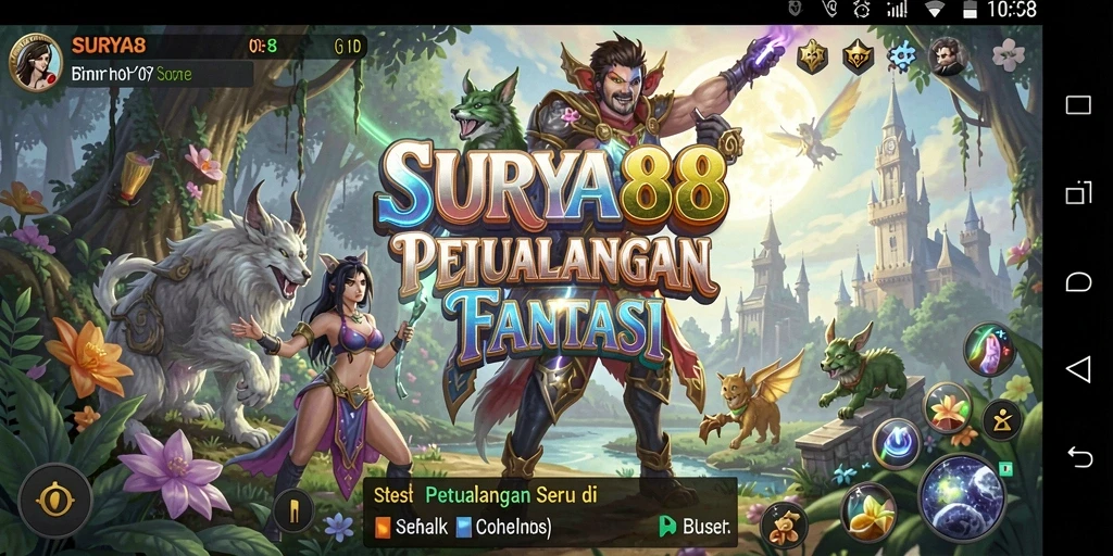 Screenshot utama SURYA88 menampilkan aksi mendebarkan dalam petualangan.