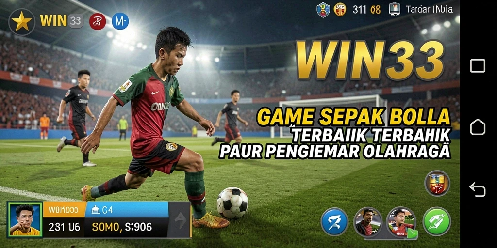 Tampilan gameplay yang seru di WIN33 dengan aksi sepak bola yang mendebarkan.