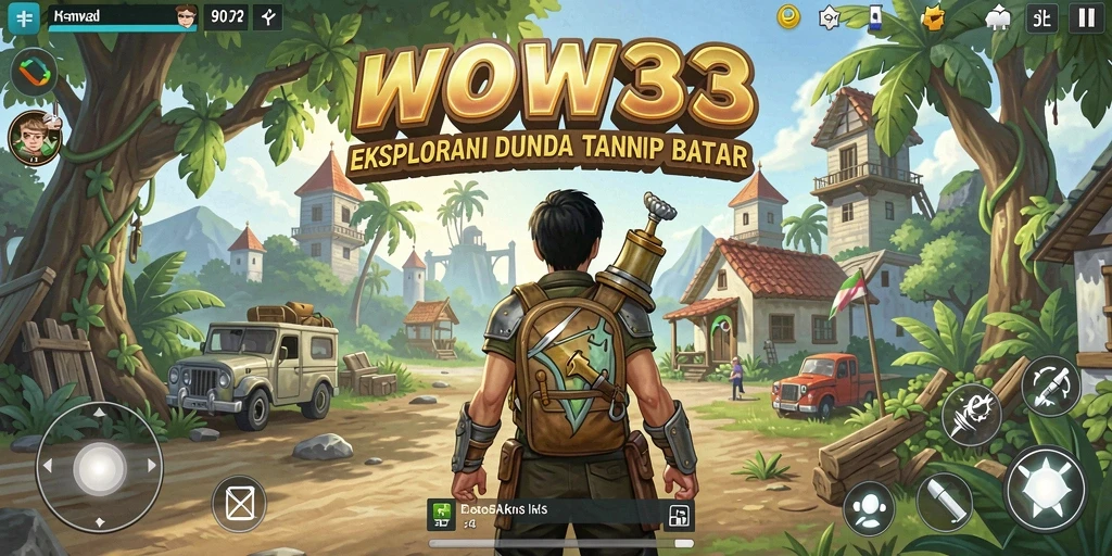 Tampilan gameplay WOW33 yang penuh aksi di dunia terbuka.