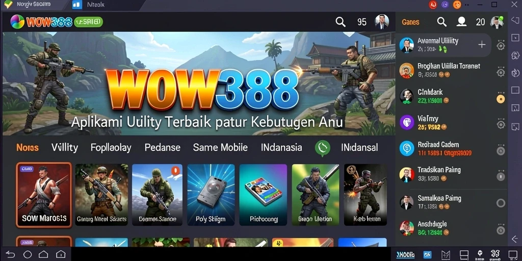 Tampilan interface WOW388 yang simple dan user-friendly.